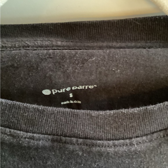 Pure Barre Black Embossed Crew Neck Long Sleeve Tee - Picture 3 of 4